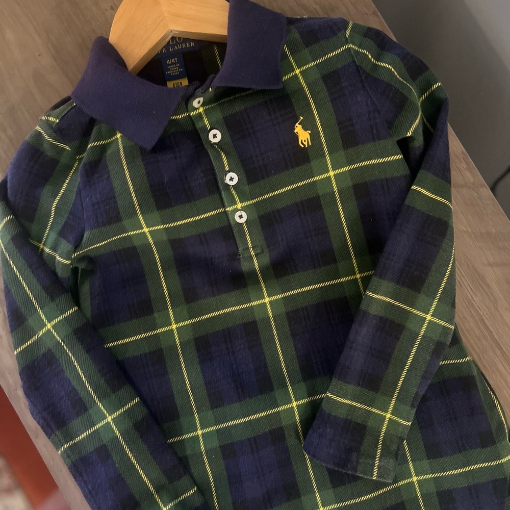 POLO RALPH LAUREN
Kids' Plaid Stretch Mesh Polo Dress In St Andrew Gordon - Picture 5 of 16